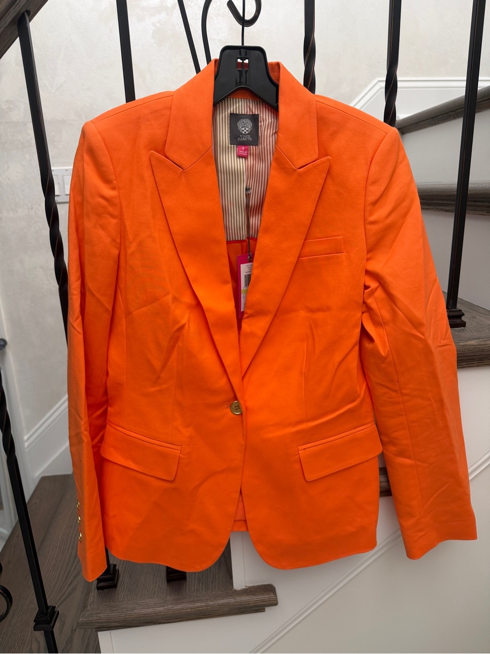NWT Vince Camuto Single Button Blazer in Warm Orange - Size 4